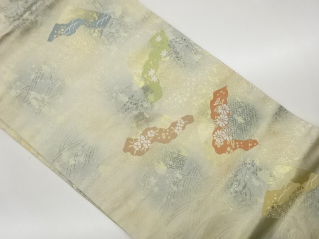JAPANESE NAGOYA OBI / WOVEN SHIKISHI PATTERN